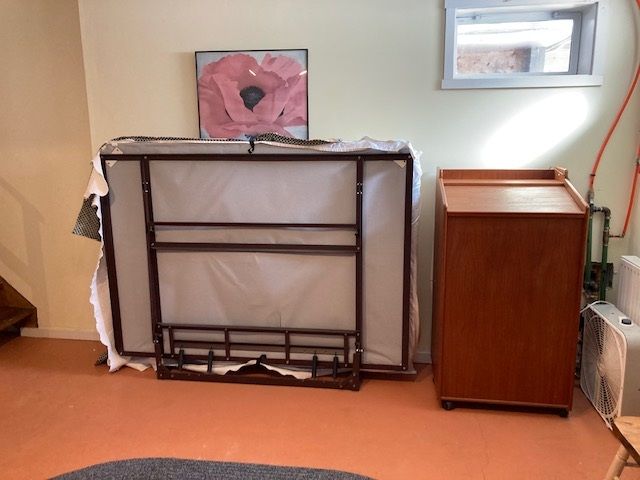 Basement Murphy bed closed
